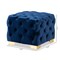 Baxton Studio Avara Blue Velvet Upholstered Gold Finished Button Tufted Ottoman 153-9371 - alternate 2
